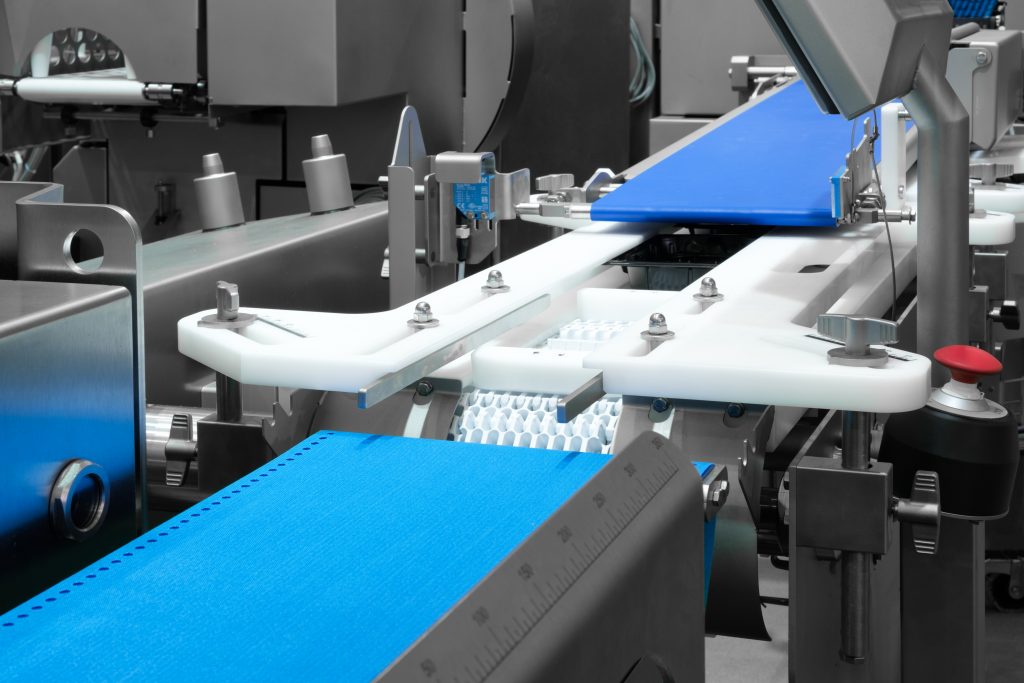 Leeres Transportband für die Lebensmittelindustrie